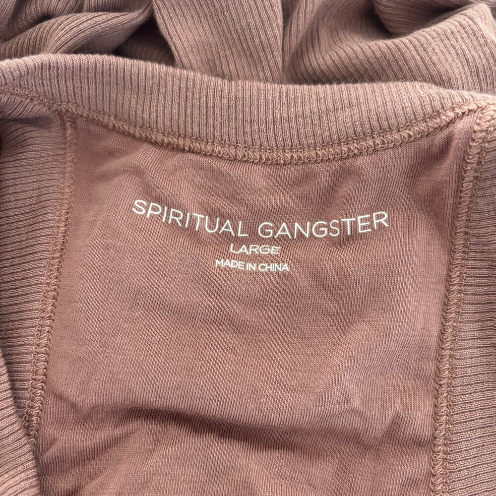 Spiritual Gangster Dusty Rose Slim Fit Ribbed Tank Dress Size Large Loungewear - Picture 3 of 5